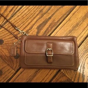 Coach Brown Leather Wristlet